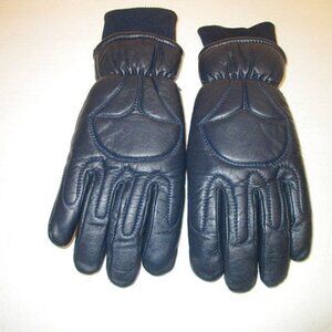 80s Vtg Olympia Sports Men's Leather Lined Motorcycle Gloves Size M Foam & Pile